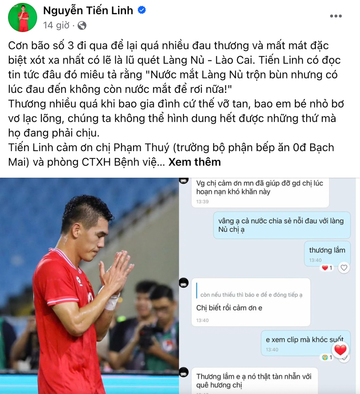 tien linh, que ngoc hai va nhieu tuyen thu ho tro dong bao vung bao lu hinh anh 2